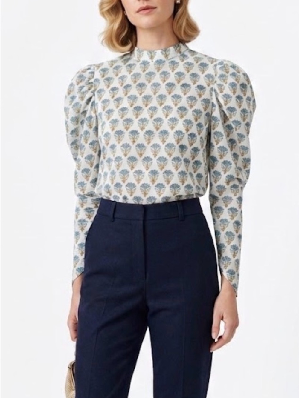 Oliphant Indian Block Blue Blouse S